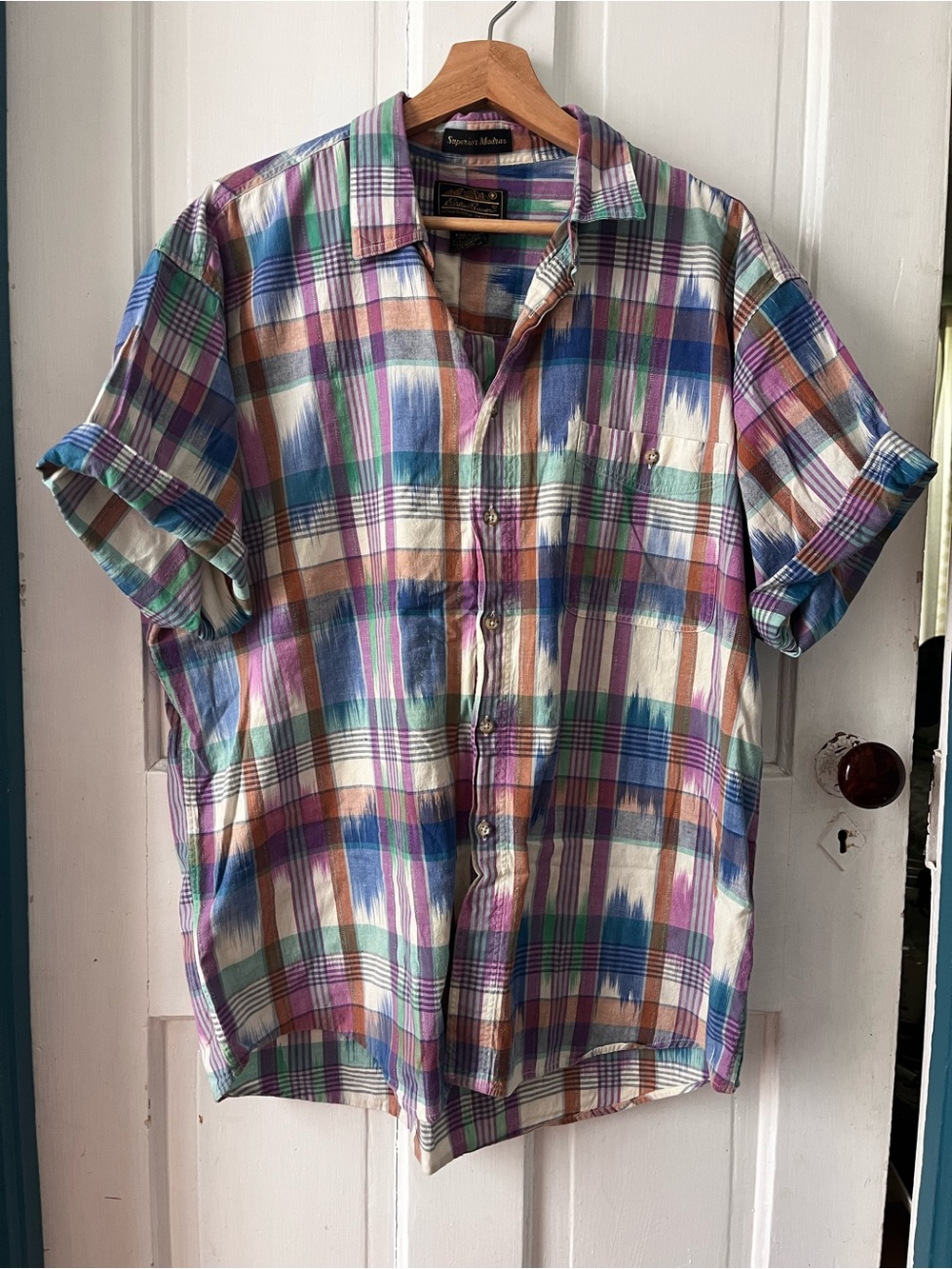 Vintage Eddie Bauer Button Up Mens XL Multicolor Plaid